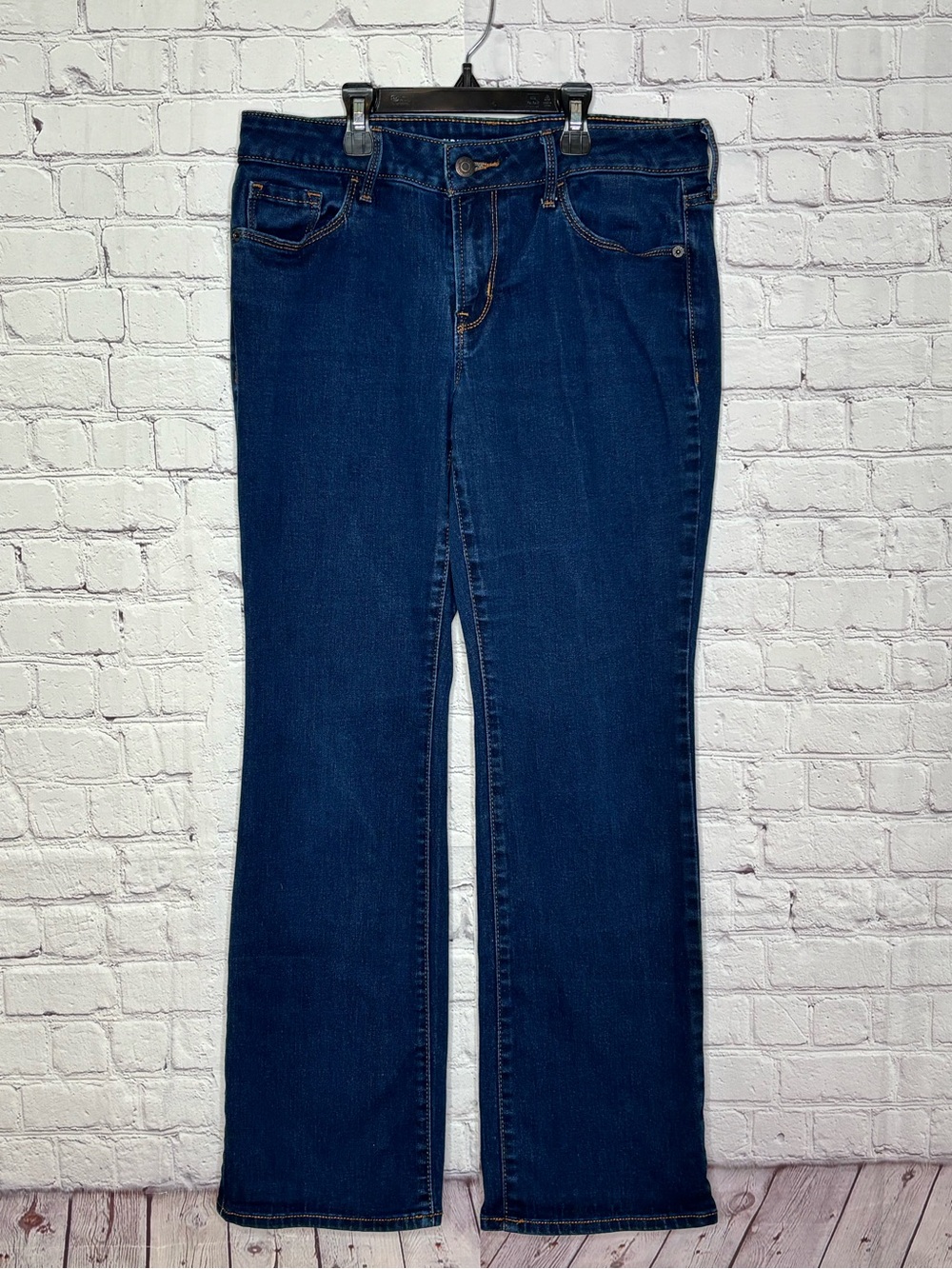 Old Navy Mid-Rise Kicker Boot-Cut Dark Wash Jeans Size 8 Petite